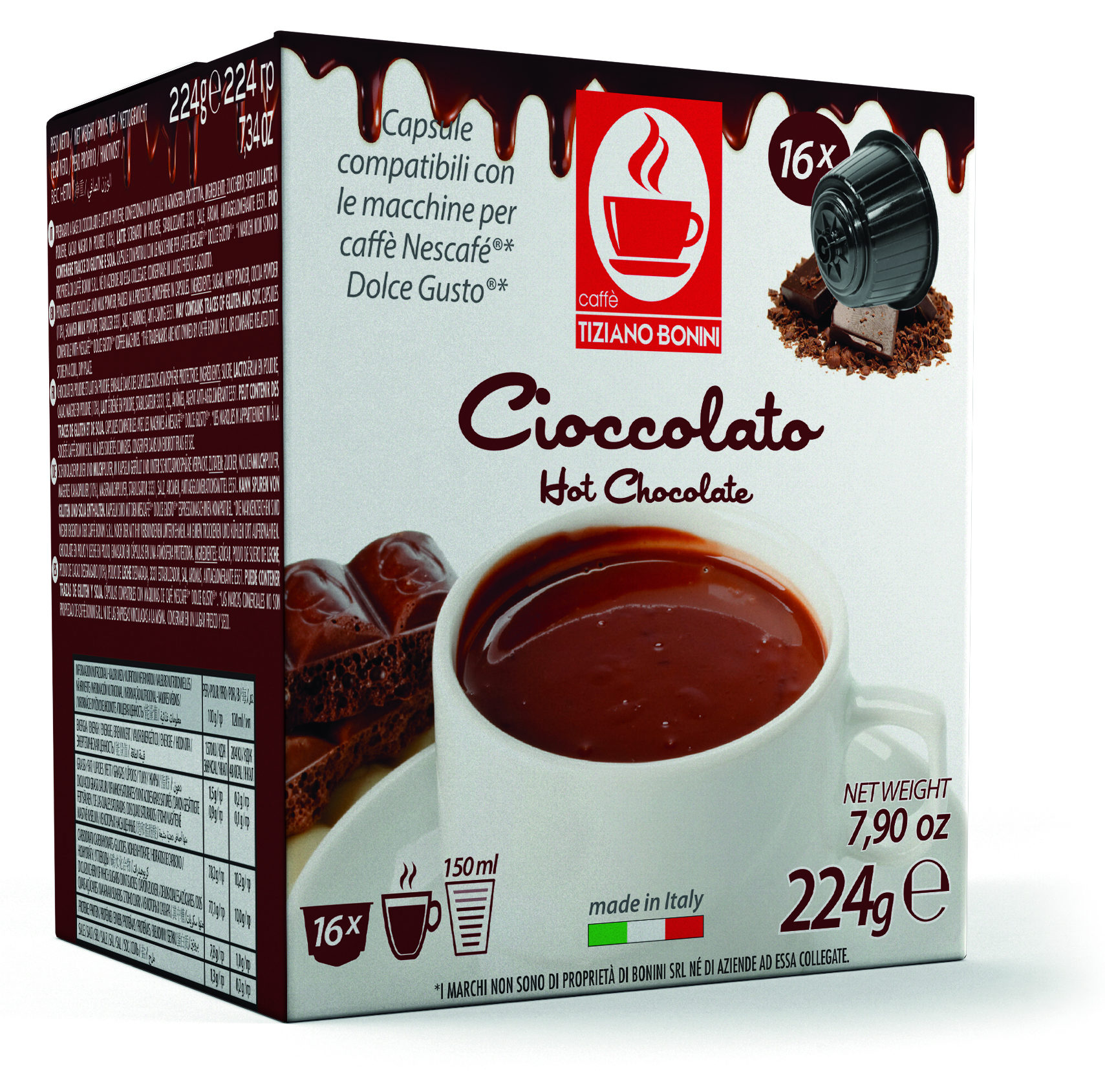 Capsules à boisson compatibles Nespresso Caffè Bonini Cioccocolato